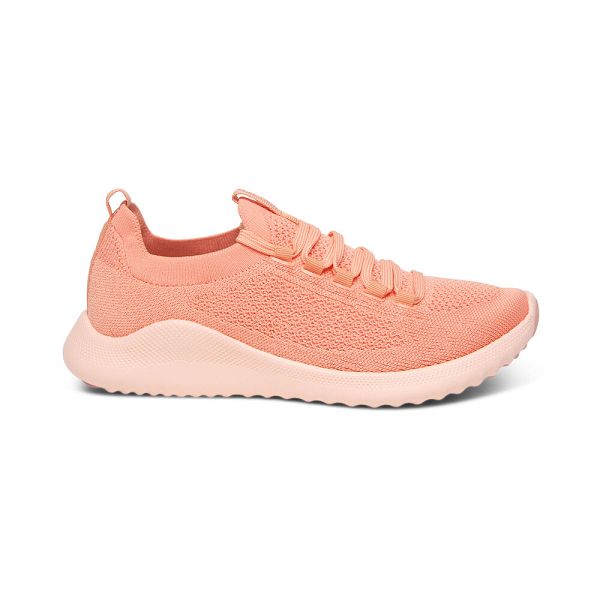 Aetrex Women's Carly Arch Support Sneakers Peach Shoes UK 0495-739
